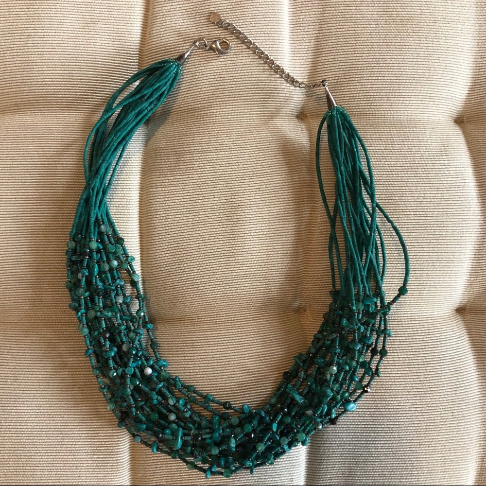 Raw Turquoise Multi Strand Necklace NEW.